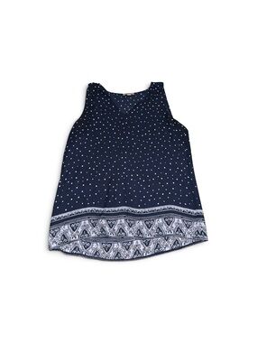 LOFT Navy Polka Dot Sleeveless Top
